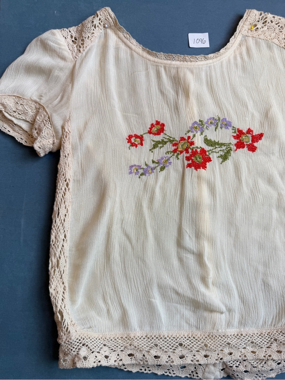 Free People Ivory Gauze Top with Delicate Knit - Picture 4 of 10